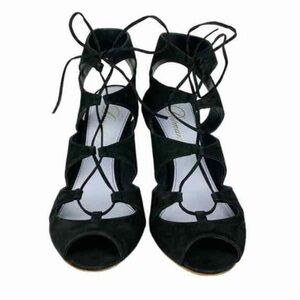 Delman, Women's Basha Gillie Suede Lace-Up Sandal, Black, Size 8